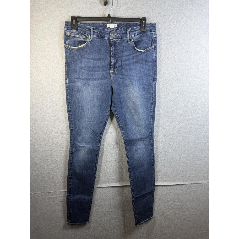 Good American Jeans Juniors 15 Blue Skinny Mid Rise Stretch Denim Slim Fit